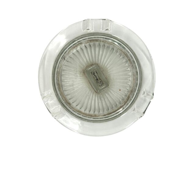 Vintage Clear Glass Ashtray Sunburst Pattern Mid Century 5.75" Round - Picture 1 of 6